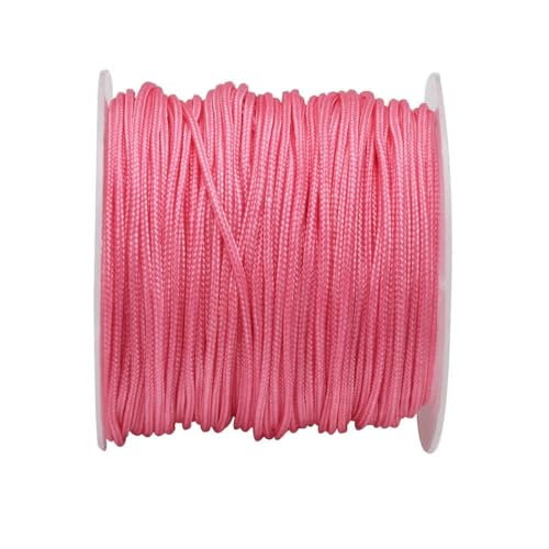 22 Yard 1,0 mm Nylon-Perlenschnur, Armbandschnur, chinesischer Knoten, geflochtene Kordel, Kumihimo-Makramee-Faden für die Herstellung von Schlüsselanhängern und Schmuck, rosa von SEDRGH