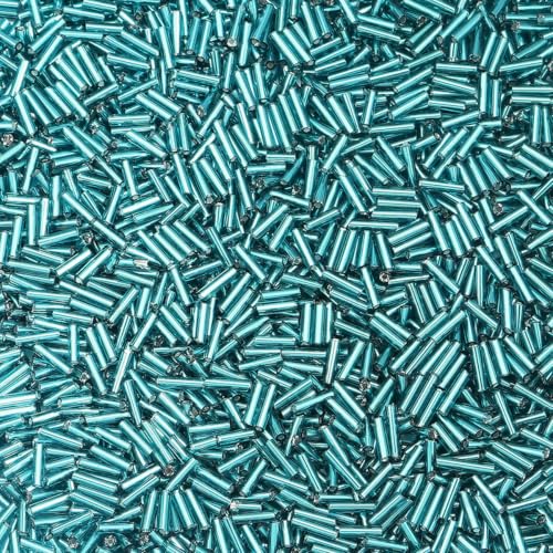225 Stück/Los Bunte Glasperlen Lose Spacer Tube Shape Bead Für DIY Handgefertigte Ohrringe Armbänder Schmuckzubehör-Pfauengrün von SEDRGH