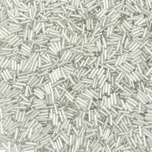 225 Stück/Los Bunte Glasperlen Lose Spacer Tube Shape Bead Für DIY Handgefertigte Ohrringe Armbänder Schmuckzubehör-Silber von SEDRGH