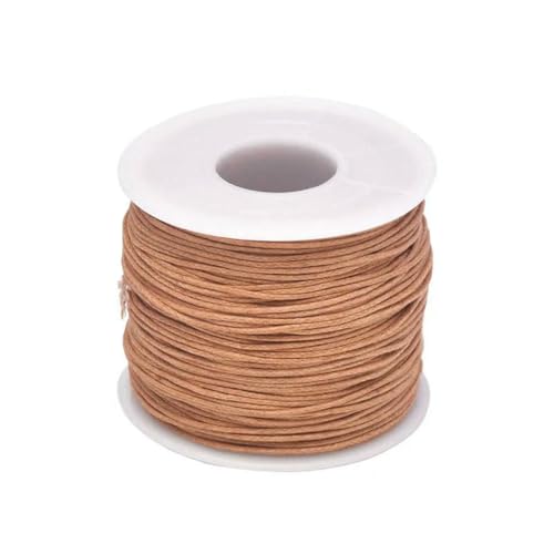 24–70 m 1 mm gewachste Baumwollschnur zum Perlenbasteln, Basteln, für Armbänder, Halsketten, geflochtene Schnüre, Schmuckherstellung, HK042, braune Wachsschnur, 1 mm x 70 m (Länge) von SEDRGH