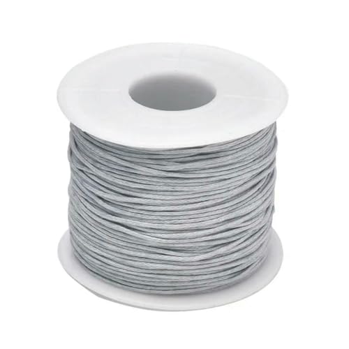 24–70 m 1 mm gewachste Baumwollschnur zum Perlenbasteln, Basteln, für Armbänder, Halsketten, geflochtene Schnüre, Schmuckherstellung, HK042, graue Wachsschnur, 1 mm x 70 m (Länge) von SEDRGH