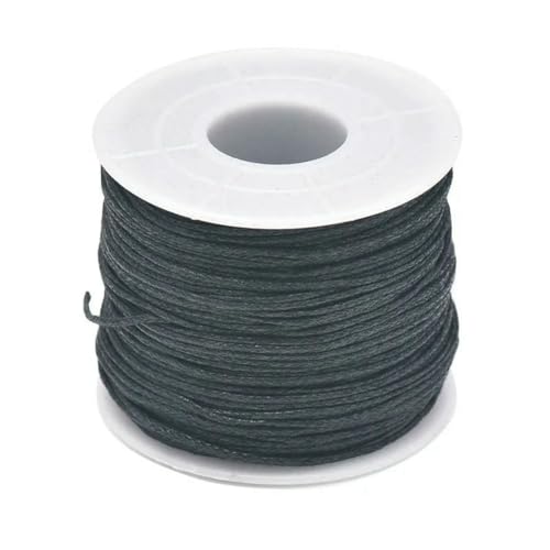 24–70 m 1 mm gewachste Baumwollschnur zum Perlenbasteln, Basteln, für Armbänder, Halsketten, geflochtene Schnüre, Schmuckherstellung, HK042, schwarze Wachsschnur, 1 mm x 24,0 m (Länge) von SEDRGH