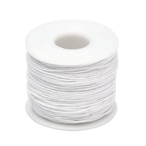24–70 m 1 mm gewachste Baumwollschnur zum Perlenbasteln, Basteln, für Armbänder, Halsketten, geflochtene Schnüre, Schmuckherstellung, HK042, weiße Wachsschnur, 1 mm x 24,0 m (Länge) von SEDRGH