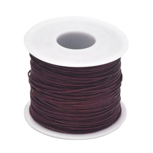 24–70 m 1 mm gewachste Baumwollschnur zum Perlenbasteln, Basteln, für Armbänder, Halsketten, geflochtene Schnüre, Schmuckherstellung, HK042 – Burgunderrote Wachsschnur – 1 mm x 70 m (Länge) von SEDRGH