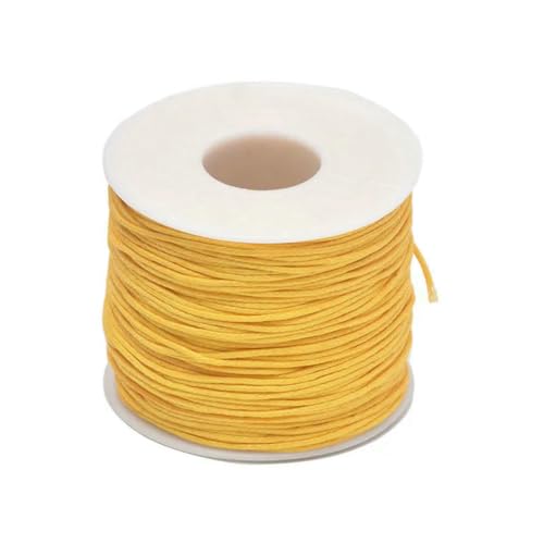 24–70 m 1 mm gewachste Baumwollschnur zum Perlenbasteln, Basteln, für Armbänder, Halsketten, geflochtene Schnüre, Schmuckherstellung, HK042-Gelbe Wachsschnur, 1 mm x 70 m (Länge) von SEDRGH