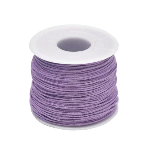 24–70 m 1 mm gewachste Baumwollschnur zum Perlenbasteln, Basteln, für Armbänder, Halsketten, geflochtene Schnüre, Schmuckherstellung, HK042-Hellviolette Wachsschnur, 1 mm x 70 m (Länge) von SEDRGH