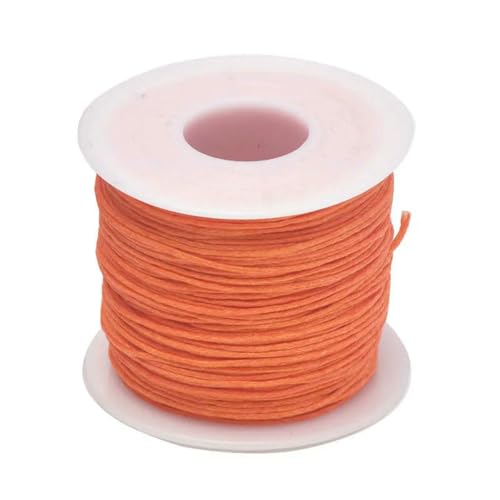 24–70 m 1 mm gewachste Baumwollschnur zum Perlenbasteln, Basteln, für Armbänder, Halsketten, geflochtene Schnüre, Schmuckherstellung, HK042-Orangefarbene Wachsschnur, 1 mm x 70 m (Länge) von SEDRGH