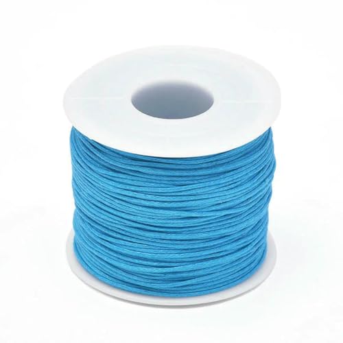 24–70 m 1 mm gewachste Baumwollschnur zum Perlenbasteln, Basteln, für Armbänder, Halsketten, geflochtene Schnüre, Schmuckherstellung, HK042-blaue Wachsschnur, 1 mm x 70 m (Länge) von SEDRGH