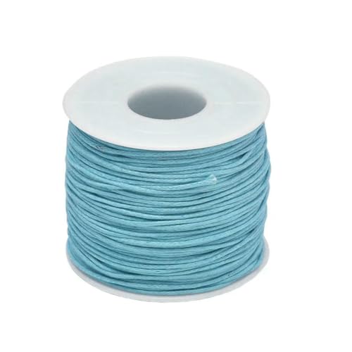 24–70 m 1 mm gewachste Baumwollschnur zum Perlenbasteln, Basteln, für Armbänder, Halsketten, geflochtene Schnüre, Schmuckherstellung, HK042 – himmelblaue Wachsschnur – 1 mm x 70 m (Länge) von SEDRGH