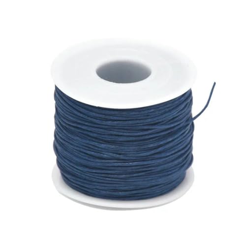 24–70 m 1 mm gewachste Baumwollschnur zum Perlenbasteln, Basteln, für Armbänder, Halsketten, geflochtene Schnüre, Schmuckherstellung, HK042 – tiefblaue Wachsschnur – 1 mm x 24,0 m (Länge) von SEDRGH