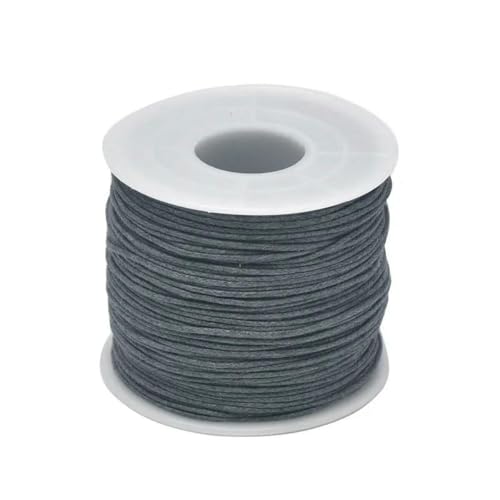 24–70 m 1 mm gewachste Baumwollschnur zum Perlenbasteln, Basteln, für Armbänder, Halsketten, geflochtene Schnur, Schmuckherstellung, HK042, Dunkelgrau, 1 mm x 70 m (Länge) von SEDRGH