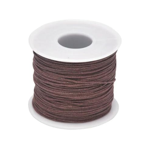 24–70 m 1 mm gewachste Baumwollschnur zum Perlenbasteln, Basteln, für Armbänder, Halsketten, geflochtene Schnur, Schmuckherstellung, HK042-Kaffee-Wachsschnur, 1 mm x 70 m (Länge) von SEDRGH