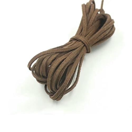 3,0 mm 5 m – Flachfaser-Lederspitze, Perlenfaden, Wildlederimitat, Kordel, Samt, Perlenzubehör – Mittelkaffee – 3,0 mm 5 Meter von SEDRGH