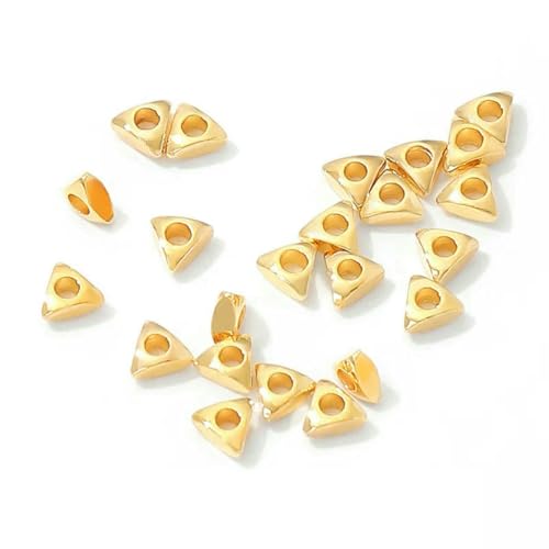 3,0 mm Trenner für Perlen, 18 Karat vergoldetes Messing, dreieckige Abstandsperlen zur DIY-Schmuckherstellung, Zubehör für Armbänder, 18 Karat vergoldet, 100 Stück 3,0 mm Trenner für Perlen, 18 Karat vergoldetes Messing, dreieckige Abstandsperlen zur DIY-Schmuckherstellung, Zubehör für Armbänder, 18 Karat vergoldet, 100 Stück von SEDRGH
