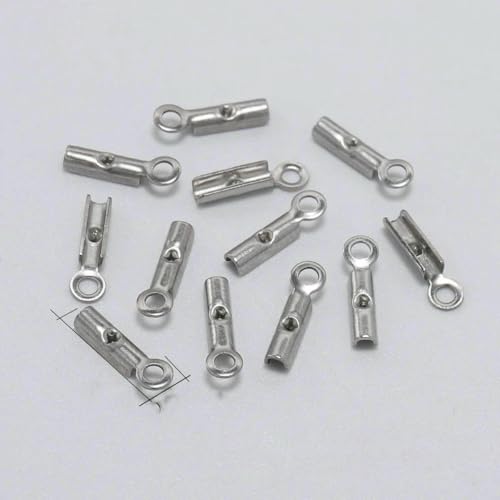 30/50 Stück Edelstahl Gold Seil Kordeln Crimp End Perlenkappen Leder Clip Spitze Falte für DIY Armband Halskette Schmuckherstellung-Stahl 1mm von SEDRGH