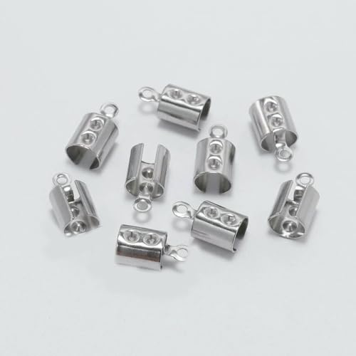 30/50 Stück Edelstahl Gold Seil Kordeln Crimp End Perlenkappen Leder Clip Spitze Falte für DIY Armband Halskette Schmuckherstellung-Stahl 5mm von SEDRGH