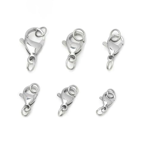 30 Stück/Los 304 Edelstahl-Karabinerverschlüsse, Klauenverschluss, Biegering-Verbinder für Armband, Halskette, Schmuckherstellung, Edelstahl, 12 mm 30 Stück/Los 304 Edelstahl-Karabinerverschlüsse, Klauenverschluss, Biegering-Verbinder für Armband, Halskette, Schmuckherstellung, Edelstahl, 12 mm von SEDRGH