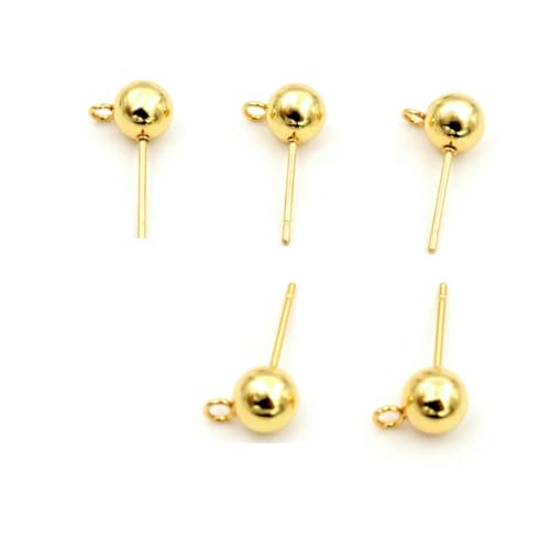 30 Stück 3/4/5/6 mm 316 Edelstahl Gold Pin Befunde Ohrstecker Basic Pins Stopper Verbinder für DIY Schmuckherstellung Zubehör - Pin Gold-6 mm von SEDRGH