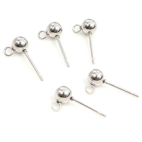 30 Stück 3/4/5/6 mm 316 Edelstahl Gold Pin Beschläge Ohrstecker Basic Pins Stopper Verbinder für DIY Schmuckherstellung Zubehör-Parallel Pin-6 mm von SEDRGH