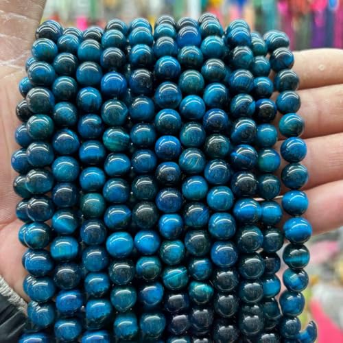 4/6/8/10 mm, bunte natürliche Tigerauge-Steinperle, glatte, runde, lose Abstandsperlen für die Schmuckherstellung, DIY-Perlenarbeiten, Bastelbedarf – Königsblaues Tigerauge – 8 mm (45 bis 46 Stück 4/6/8/10 mm, bunte natürliche Tigerauge-Steinperle, glatte, runde, lose Abstandsperlen für die Schmuckherstellung, DIY-Perlenarbeiten, Bastelbedarf – Königsblaues Tigerauge – 8 mm (45 bis 46 Stück von SEDRGH