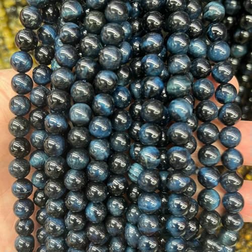 4/6/8/10 mm, bunte natürliche Tigerauge-Steinperle, glatte, runde, lose Abstandsperlen für die Schmuckherstellung, DIY-Perlenarbeiten, Bastelbedarf – dunkelblaues Tigerauge – 8 mm (45 bis 46 Stück 4/6/8/10 mm, bunte natürliche Tigerauge-Steinperle, glatte, runde, lose Abstandsperlen für die Schmuckherstellung, DIY-Perlenarbeiten, Bastelbedarf – dunkelblaues Tigerauge – 8 mm (45 bis 46 Stück von SEDRGH