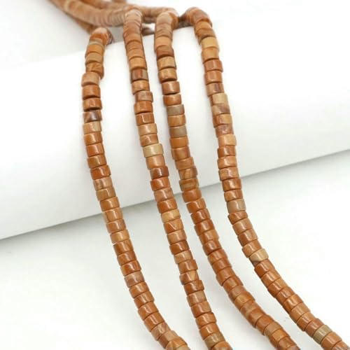 4 x 2 mm flache runde Natursteinperlen, Tigerauge, Achate, Quarze, Rondelle-Perlen zur Schmuckherstellung, DIY-Ohrring, Armband, Halskette, Serpeggiante, 5 Stränge von SEDRGH