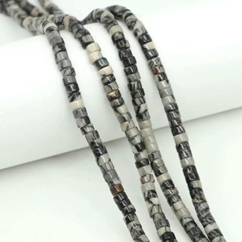 4 x 2 mm flache runde Natursteinperlen, Tigerauge, Achate, Quarze, Rondellperlen zur Schmuckherstellung, DIY-Ohrring, Armband, Halskette, Picasso, 20 Stränge von SEDRGH