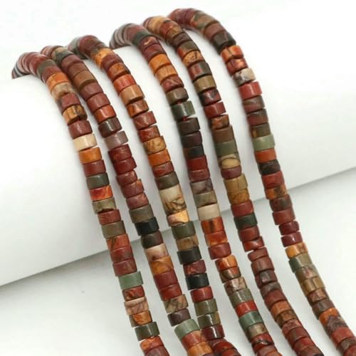 4 x 2 mm flache runde Natursteinperlen, Tigerauge, Achate, Quarze, Rondellperlen zur Schmuckherstellung, DIY-Ohrring, Armband, Halskette, Picasso-Jaspis, 5 Stränge 4 x 2 mm flache runde Natursteinperlen, Tigerauge, Achate, Quarze, Rondellperlen zur Schmuckherstellung, DIY-Ohrring, Armband, Halskette, Picasso-Jaspis, 5 Stränge von SEDRGH