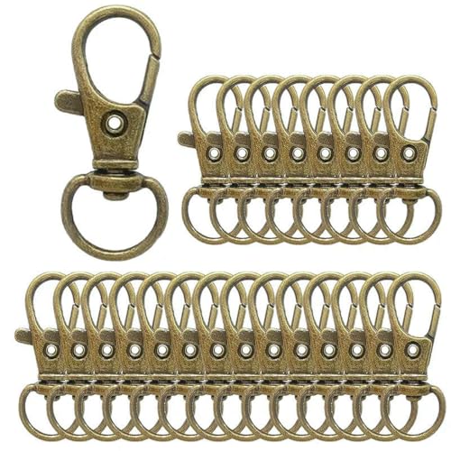 5/20/50/100 Stück Schlüsselanhänger-Cliphaken, Drehverschlüsse, Lanyard-Karabinerhaken, Karabinerverschluss für Schlüsselanhänger, DIY-Schmuckhandwerk (32 mm) – Braun – 100 Stück von SEDRGH
