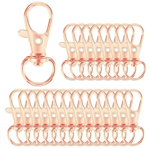 5/20/50/100 Stück Schlüsselanhänger-Cliphaken, Drehverschlüsse, Lanyard-Karabinerhaken, Karabinerverschluss für Schlüsselanhänger, DIY-Schmuckhandwerk (32 mm) – Pink – 100 Stück von SEDRGH