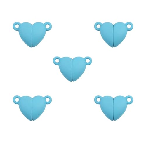 5~20 Paar Backfarbe Liebesherz Magnetverschluss Perlen Endverbinder Charm für Schmuck Armband Halskette Herstellung DIY Zubehör-Blau-5 Paar Menge von SEDRGH
