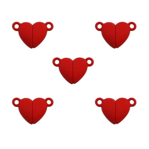 5~20 Paar Backfarbe Liebesherz Magnetverschluss Perlen Endverbinder Charm für Schmuck Armband Halskette Herstellung DIY Zubehör-Rot-10 Paar Menge von SEDRGH