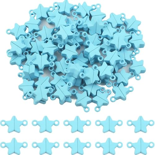 5~20 Paar Backfarbe Liebesherz Magnetverschluss Perlen Endverbinder Charm für Schmuck Armband Halskette Herstellung DIY Zubehör-Stern-Himmelblau-5 Paar Menge von SEDRGH