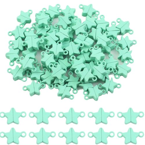 5~20 Paar Backfarbe Liebesherz Magnetverschluss Perlen Endverbinder Charm für Schmuck Armband Halskette Herstellung DIY Zubehör-Stern-Mintgrün-20 Paar Menge von SEDRGH