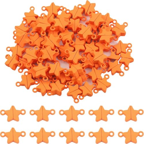 5~20 Paar Backfarbe Liebesherz Magnetverschluss Perlen Endverbinder Charm für Schmuck Armband Halskette Herstellung DIY Zubehör-Stern-Orange-5 Paar Menge von SEDRGH