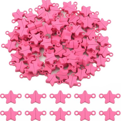 5~20 Paar Backfarbe Liebesherz Magnetverschluss Perlen Endverbinder Charm für Schmuck Armband Halskette Herstellung DIY Zubehör-Stern-Rosenrot-5 Paar Menge von SEDRGH