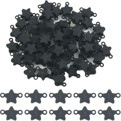 5~20 Paar Backfarbe Liebesherz Magnetverschluss Perlen Endverbinder Charm für Schmuck Armband Halskette Herstellung DIY Zubehör-Stern-Schwarz-10 Paar Menge von SEDRGH
