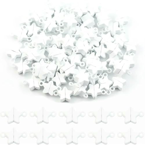 5~20 Paar Backfarbe Liebesherz Magnetverschluss Perlen Endverbinder Charm für Schmuck Armband Halskette Herstellung DIY Zubehör-Stern-Weiß-20 Paar Menge von SEDRGH