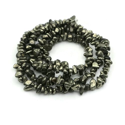 5–8 mm Naturstein, unregelmäßige Eisenpyritperlen, lose Abstandsperlen für die Schmuckherstellung, DIY-Armband, Halskette, Bastelzubehör, Eisenpyrit, 20 Stück (ca. 81 cm) von SEDRGH