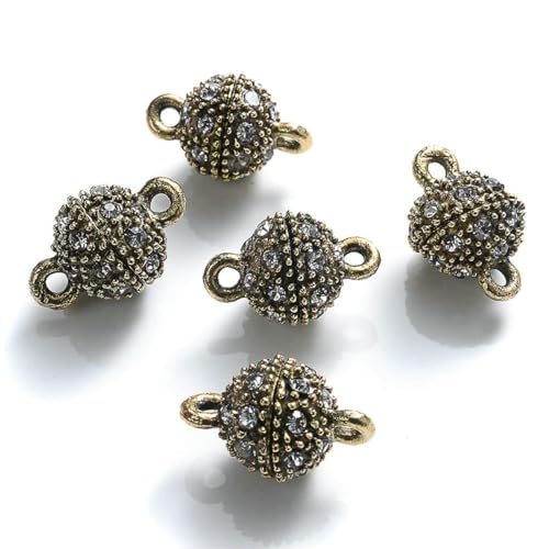 5 Paar runde Magnetverschlüsse, Perlen, Strass-Charms, Anhänger, DIY, Paar, Magnetschnalle für Schmuckarmband, 14/16 mm, 5–14 x 8 mm von SEDRGH