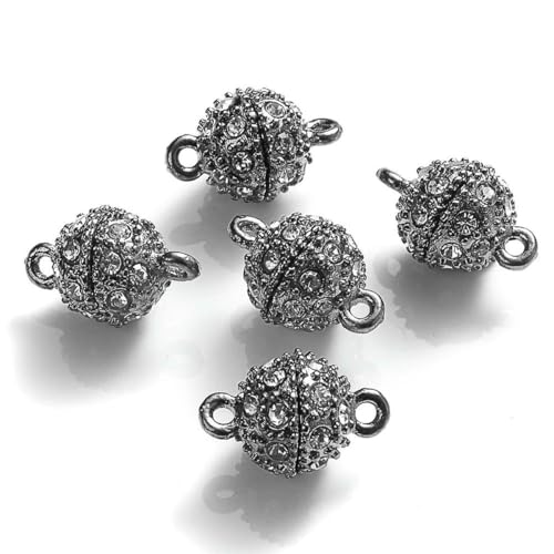 5 Paar runde Magnetverschlüsse, Perlen, Strass-Charms, Anhänger, DIY, Paar, Magnetschnalle für Schmuckarmband, 14/16 mm, 6–14 x 8 mm von SEDRGH