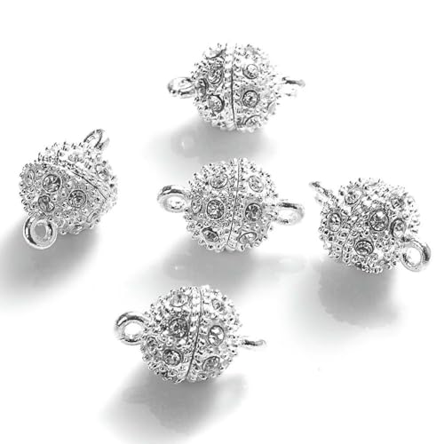 5 Paar runde Magnetverschlüsse, Perlen, Strass-Charms, Anhänger, DIY, Paar, Magnetschnalle für Schmuckarmband, 14/16 mm, 7–16 x 10 mm von SEDRGH