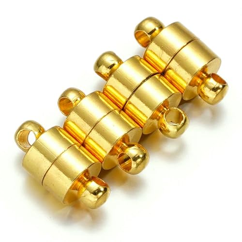 5 Sets 6 mm silber-/goldfarbene Magnetverschlüsse, handgefertigt für die Schmuckherstellung, DIY-Armbänder, Halsketten, Zubehör, Gold, 5 Sets von SEDRGH