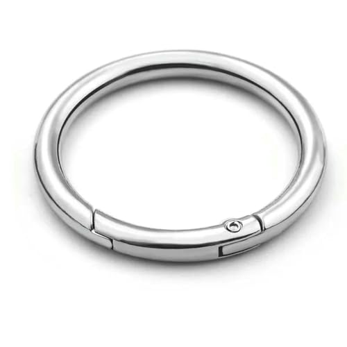 5 Stück Metall-O-Ring-Federverschlüsse für DIY-Schmuck, zu öffnen, runder Karabiner, Schlüsselanhänger, Taschenclips, Haken, Hundekettenschnallen, Verbinder, Silber, 38 mm 5 Stück Metall-O-Ring-Federverschlüsse für DIY-Schmuck, zu öffnen, runder Karabiner, Schlüsselanhänger, Taschenclips, Haken, Hundekettenschnallen, Verbinder, Silber, 38 mm von SEDRGH
