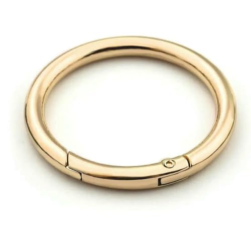 5 Stück Metall-O-Ring-Federverschlüsse für DIY-Schmuck, zu öffnen, runder Karabiner, Schlüsselanhänger, Taschenclips, Haken, Hundekettenschnallen, Verbinder, goldfarben, 24,5 mm von SEDRGH
