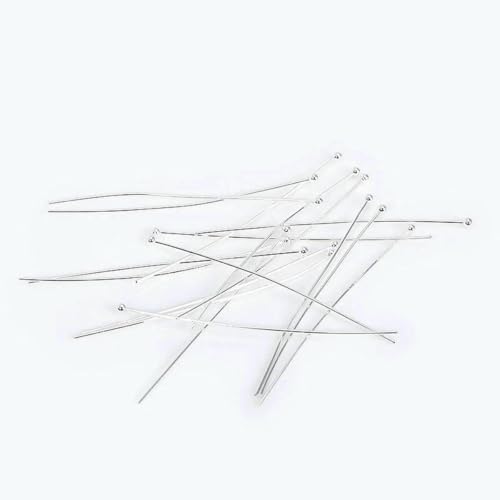 50 Stück/Los 18 Karat vergoldete Messing-Metallkugelstifte/Augenstifte/Flachkopfstifte für die Schmuckherstellung, DIY-Schmuckzubehör, Zubehör, Splitterbeschichtung, 0,6 mm x 20 mm, 50 Stüc von SEDRGH