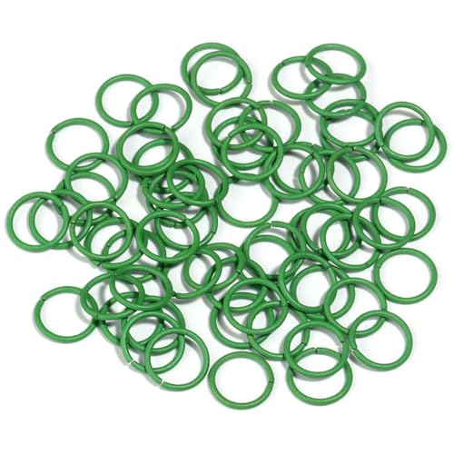 50 Stück/Los 8 10 mm bunte Einzelschlaufen offene Biegeringe Spaltringe Verbinder für DIY Armband Halskette Schmuckherstellung Zubehör-Fruchtgrün-8mm von SEDRGH