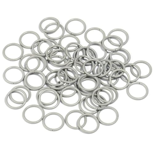 50 Stück/Los 8 10 mm bunte Einzelschlaufen offene Biegeringe Spaltringe Verbinder für DIY Armband Halskette Schmuckherstellung Zubehör-grau-8mm von SEDRGH
