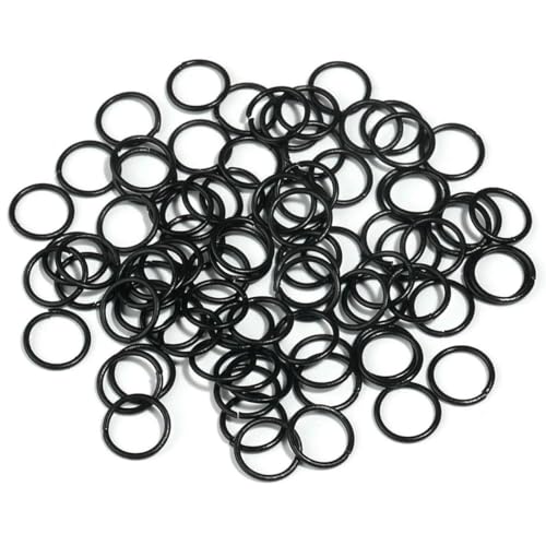 50 Stück/Los 8 10 mm bunte Einzelschlaufen offene Biegeringe Spaltringe Verbinder für DIY Armband Halskette Schmuckherstellung Zubehör-schwarz-10mm von SEDRGH