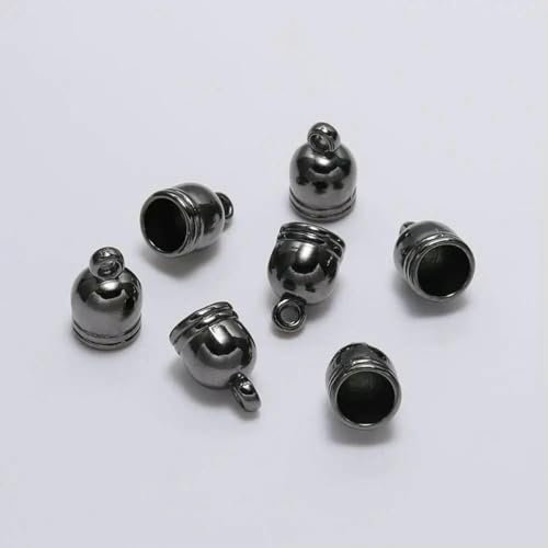 50 Stück/Los Halsketten-Endkappen, Quastenkappen, Lederkordel-Crimp-Endkappen, Perlenkappen, Verschluss für DIY-Schmuckherstellung, Zubehör – Gun Black – 10 mm x 50 Stück 50 Stück/Los Halsketten-Endkappen, Quastenkappen, Lederkordel-Crimp-Endkappen, Perlenkappen, Verschluss für DIY-Schmuckherstellung, Zubehör – Gun Black – 10 mm x 50 Stück von SEDRGH
